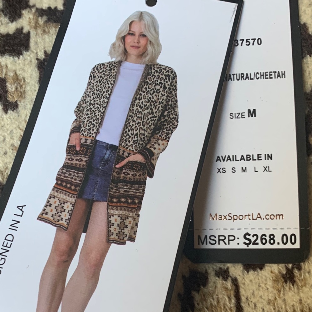 MAXSPORT Cheetah open sweater duster - Picture 3 of 6
